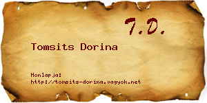 Tomsits Dorina névjegykártya